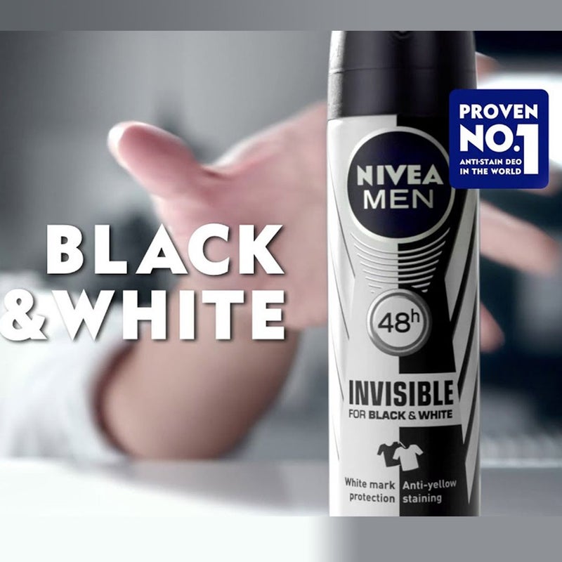 Nivea Men Invisible for Black and White Deodorant Spray 150 mL