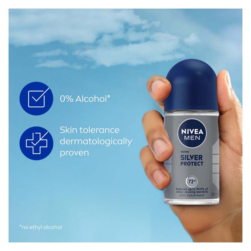 Nivea Men Silver Protect 72H Antiperspirant Deo Roll On 50ml