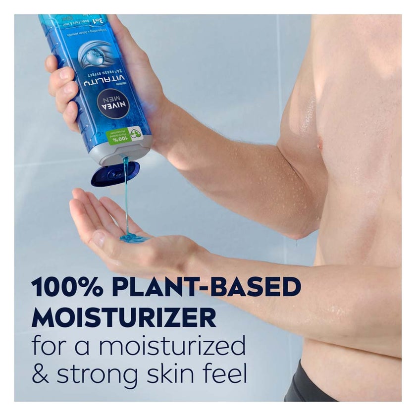 Nivea Men Vitality Fresh 3 in 1 Face, Body & Hair Shower Gel 250ml