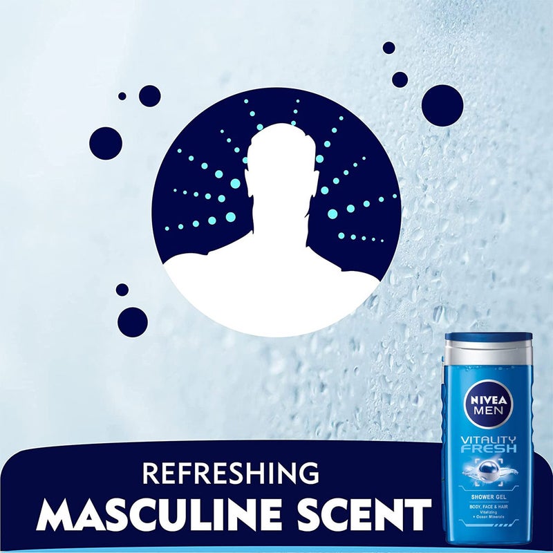 Nivea Men Vitality Fresh Shower Gel 250 mL