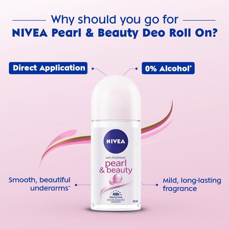 Nivea Pearl & Beauty Antiperspirant Roll-On 50 mL