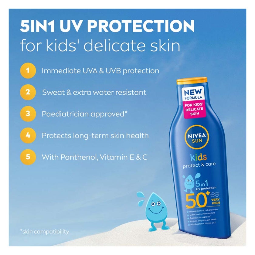 Nivea Sun Protect & Care SPF50+ Kids Sunscreen Lotion 200ml