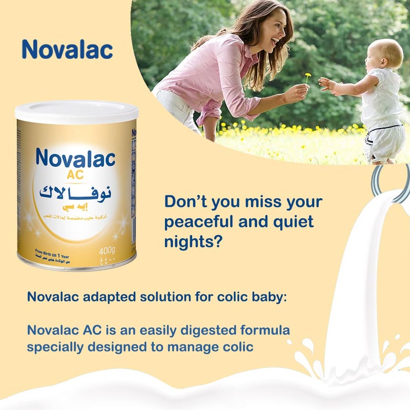 Novalac AC Anti colic Baby Milk Formula For 0 To 12 Months 400g