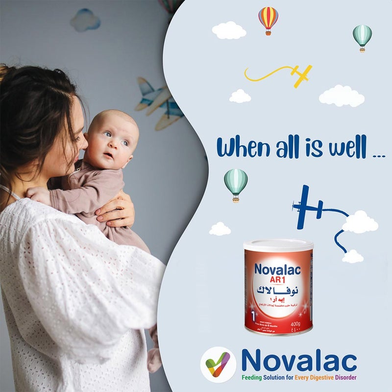 Novalac AR Stage 1 Anti Regurgitation Baby Milk Formula For 0 To 6 Months 400g