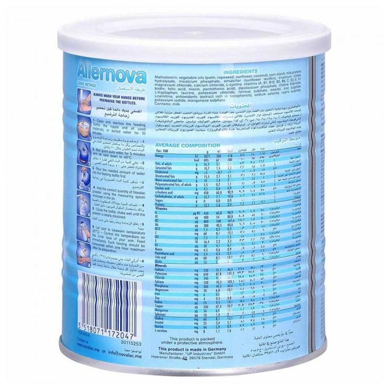 Novalac Allernova Infant Milk Formula For 0 To 3 Years With Milk Protein Allergy 400g