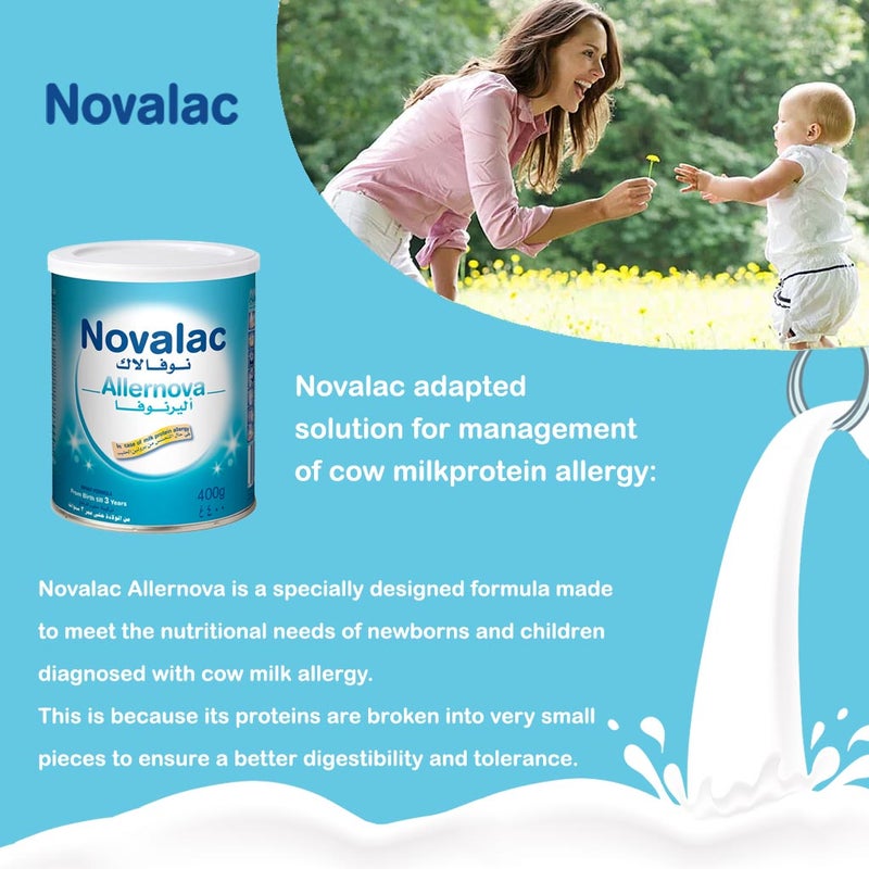 Novalac Allernova Infant Milk Formula For 0 To 3 Years With Milk Protein Allergy 400g