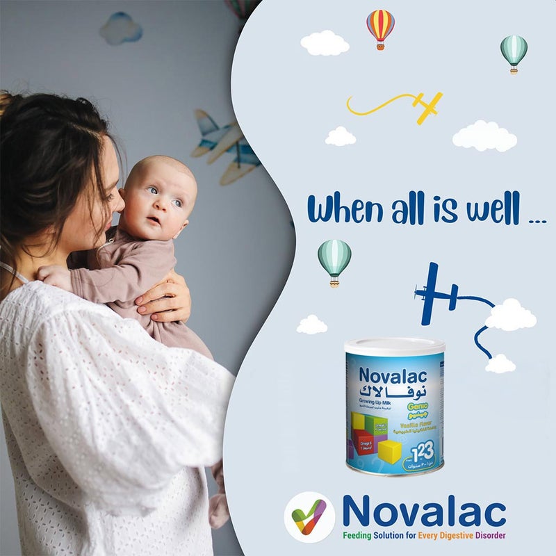 Novalac Genio 123 Stage 3 Toddlers Milk Formula For 1 To 3 Years Vanilla Flavour 400g