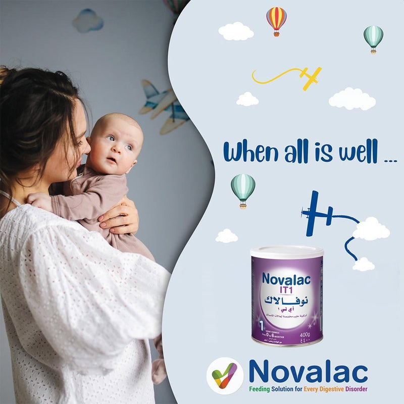 Novalac IT Stage 1 Improved Transit Baby Milk Formula For 0 To 6 Months 400g
