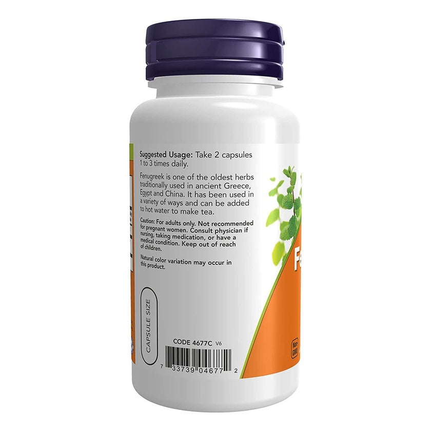 Now Fenugreek 500mg Herbal Supplement Capsules, Pack of 100's