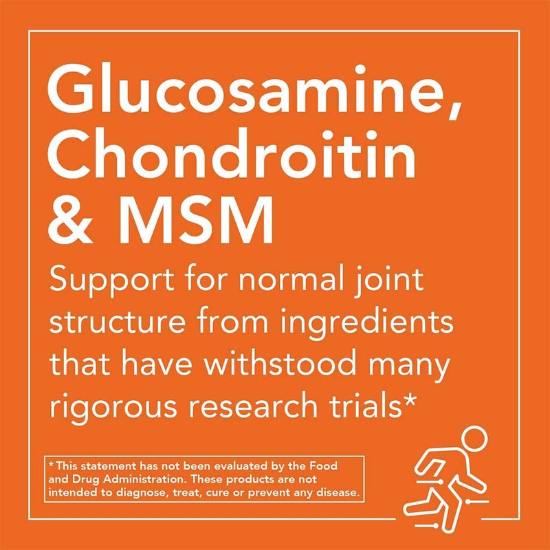 Now Glucosamine & Chondroitin With MSM Capsules For Joint Health, Pack of 90's