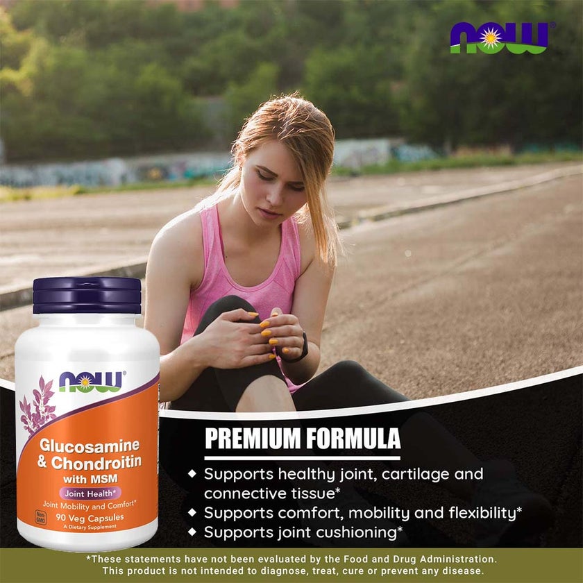 Now Glucosamine & Chondroitin With MSM Capsules, Pack of 90's