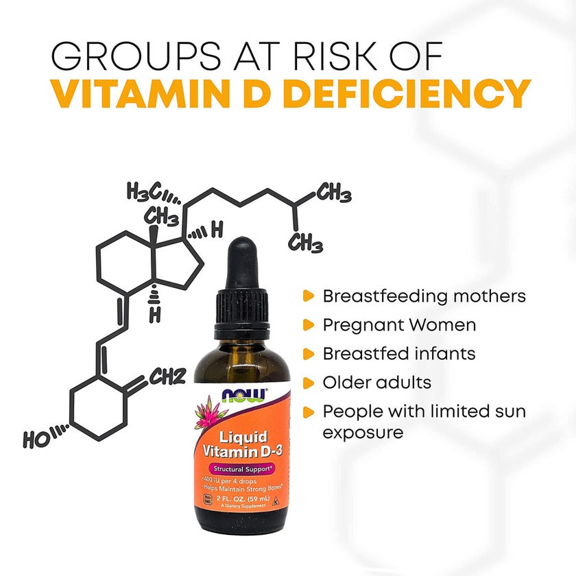 Now Liquid Vitamin D3 Drops 400 IU Drops 60ml