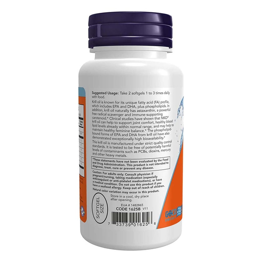 Now Neptune Krill Oil 500mg Softgels For Cardiovascular Support, Pack of 60's