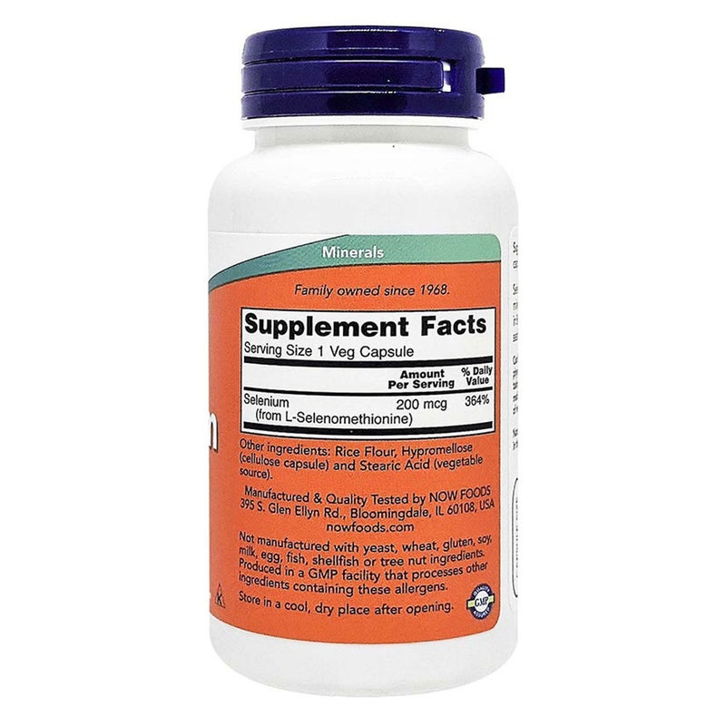 Now Selenium 200 mcg Mineral Supplement Capsules For Antioxidant Support, Pack of 90's