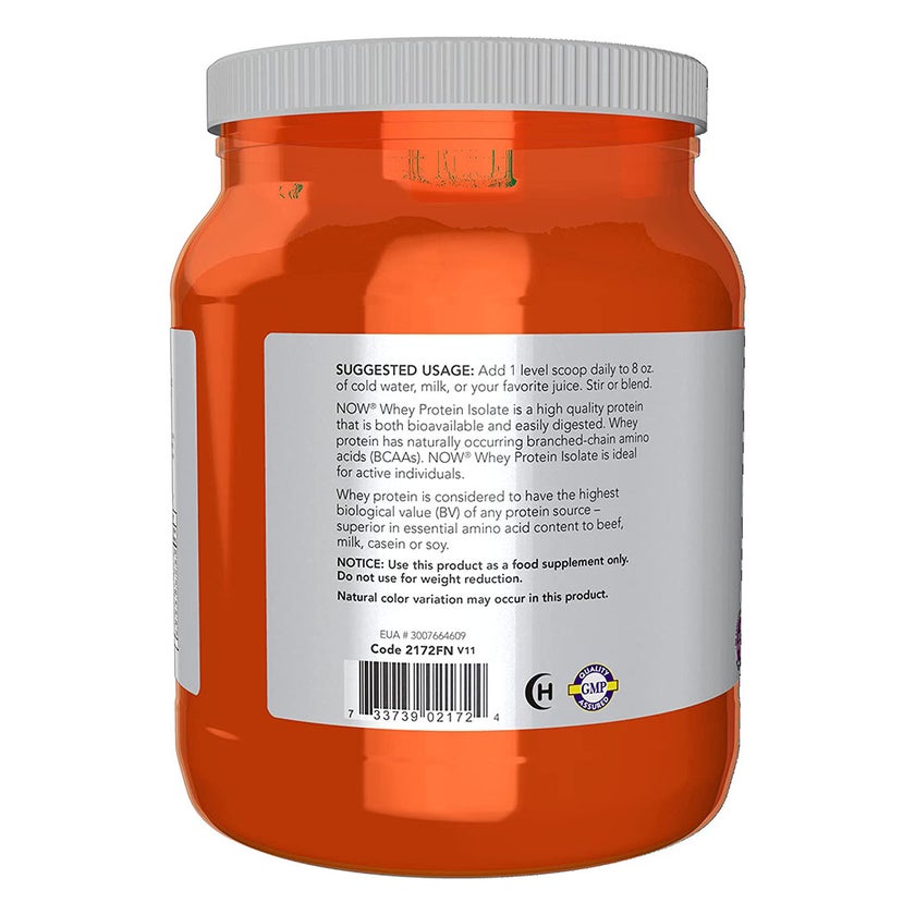 Now Whey Protein Isolate Protein Powder With BCAAs 1.2lbs