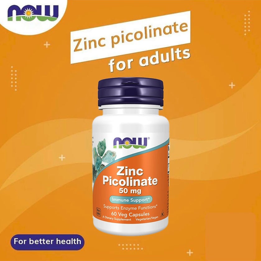 Now Zinc Picolinate 50mg Capsules, Pack of 60's