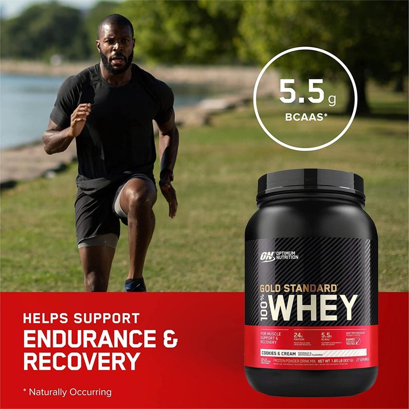 Optimum Nutrition Gold Standard 100% Whey Cookies & Cream Protein Powder 27 Servings
