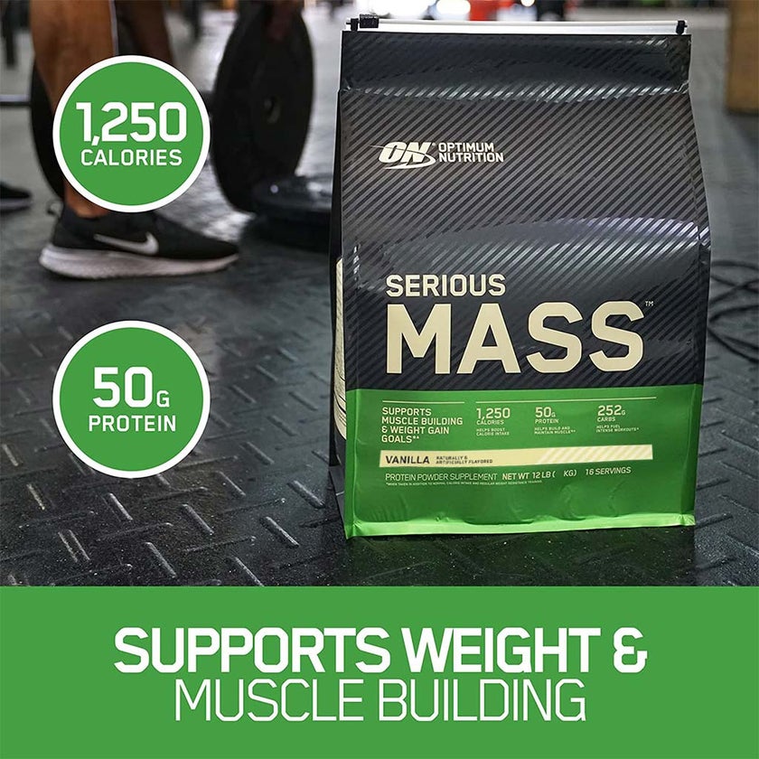 Optimum Nutrition Serious Mass Vanilla Protein Powder 12lb