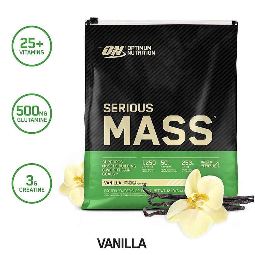 Optimum Nutrition Serious Mass Vanilla Protein Powder 12lb