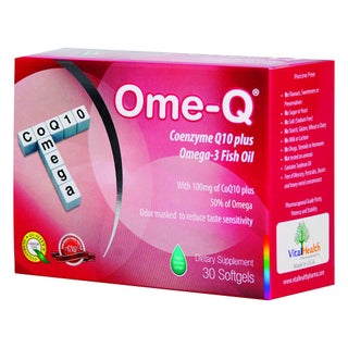Vital Health Ome-Q 500mg Omega 3 + 100mg CoQ10 Fish Oil Supplement Softgels, Pack of 30's