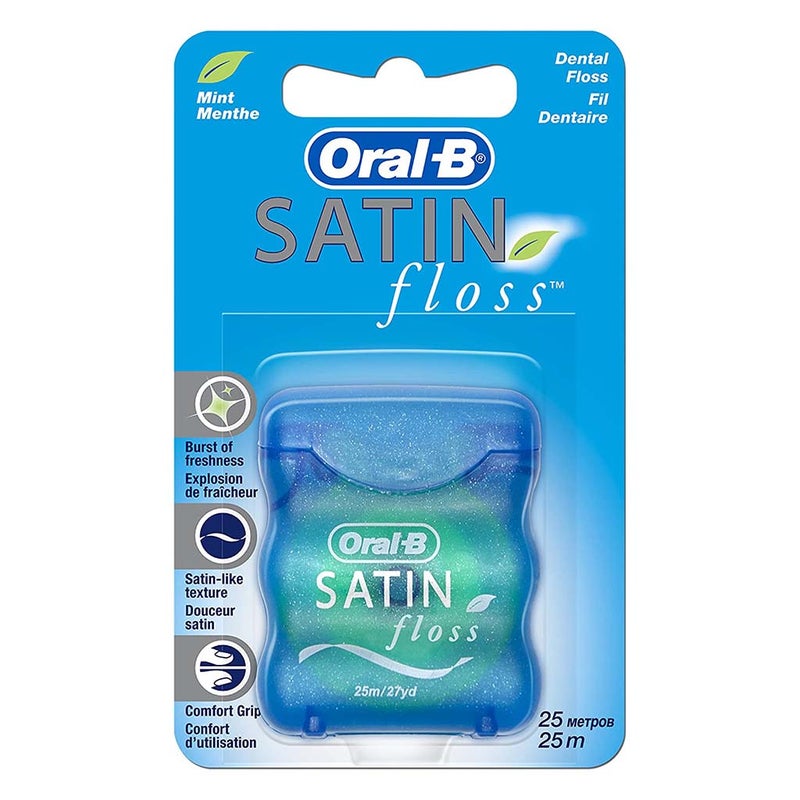 Oral-B Dental Satin Floss, Mint Flavoured, 25 m