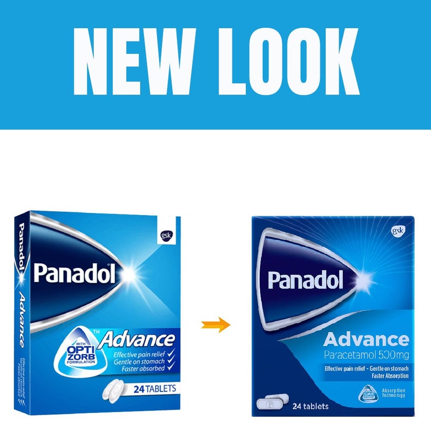 Panadol Advance Paracetamol 500mg Tablets For Fever And Pain Relief, Pack of 24's