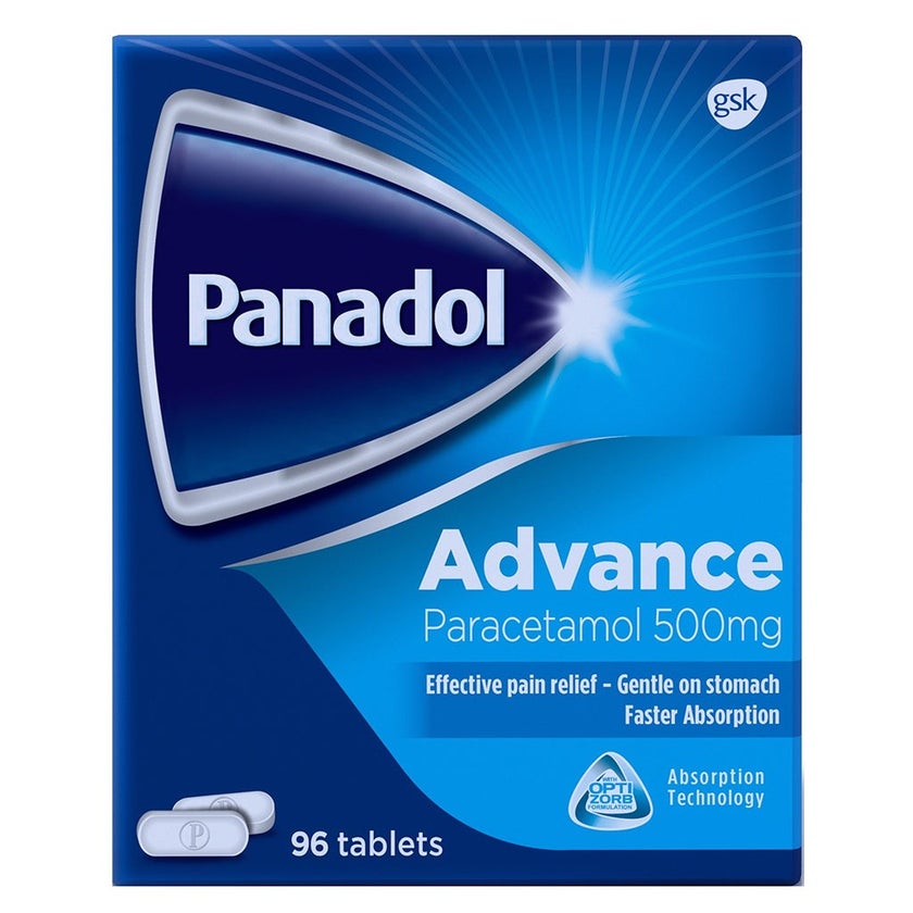 Panadol Advance Paracetamol 500mg Tablets For Fever And Pain Relief, Pack of 96's