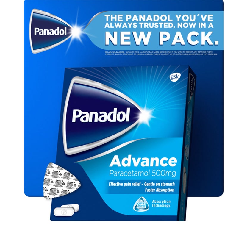 Panadol Advance Paracetamol 500mg Tablets For Fever And Pain Relief, Pack of 96's