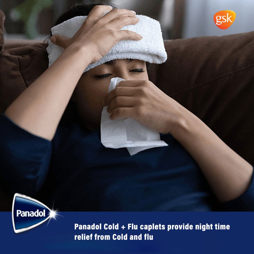 Panadol Cold & Flu - NIGHT Tablets For Fever, Cold & Flu, Pack of 24's
