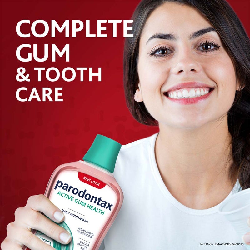 Parodontax Daily Mouthwash For Active Gum Health, Mint Flavour, Antiplaque & Antigingivitis Alcohol Free Mouth Rinse, 300ml