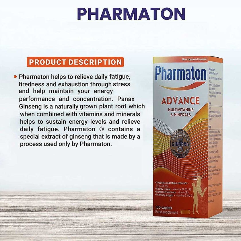 Pharmaton Vitality Multivitamins & Minerals Tablets, Pack of 100's