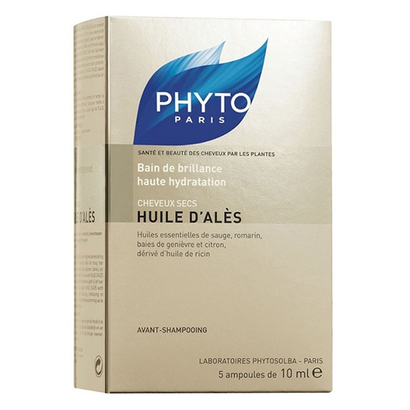 Phyto Huile D'ales Intense Hydrating Treatment 10ml Ampoules For Dry, Brittle & Damaged Hair, Pack of 5's