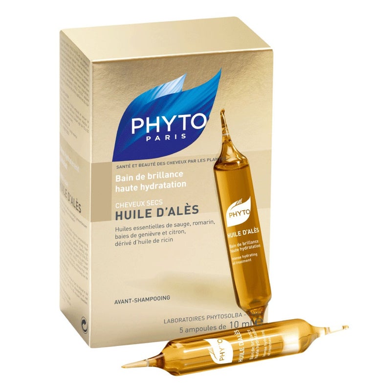 Phyto Huile D'ales Intense Hydrating Treatment 10ml Ampoules For Dry, Brittle & Damaged Hair, Pack of 5's