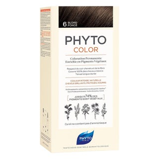 Phyto Phyto Color Permanent Hair Color Treatment Kit With Milk Developer & Colouring Cream Shade 6 Dark Blonde