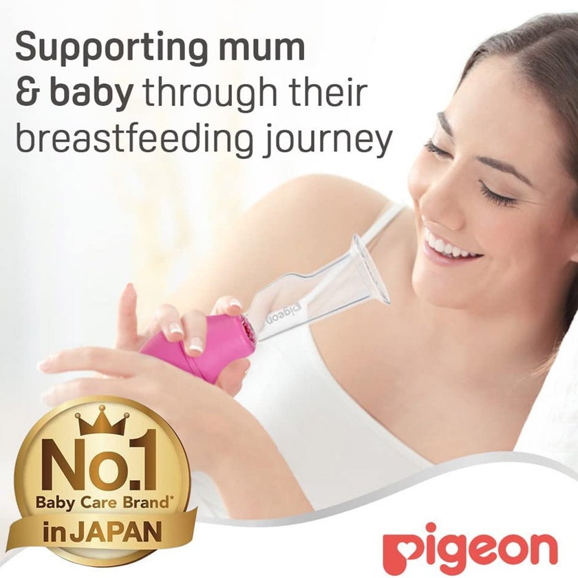 Pigeon Breast Care Pump With Glass Shield - Pink