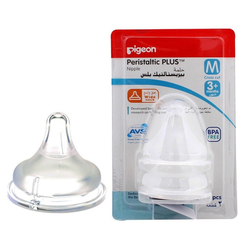 Pigeon Peristaltic Plus Nipple M 2's Blister 01868