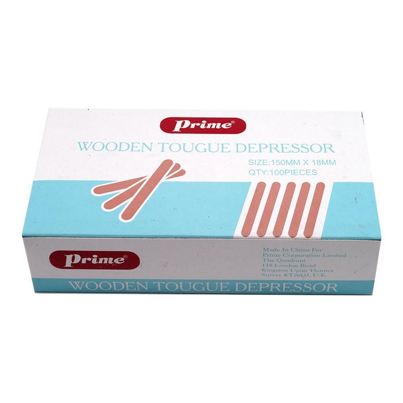 Prime Wooden Tongue Depressor 150 mm x 18 mm 100's