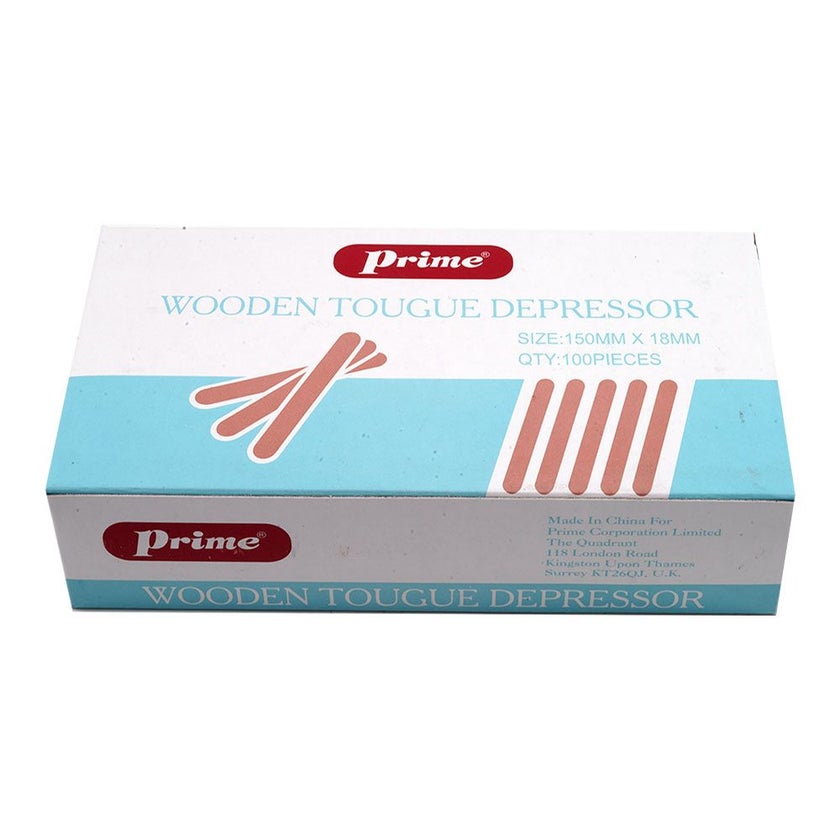 Prime Wooden Tongue Depressor 150 mm x 18 mm, Pack of 100's