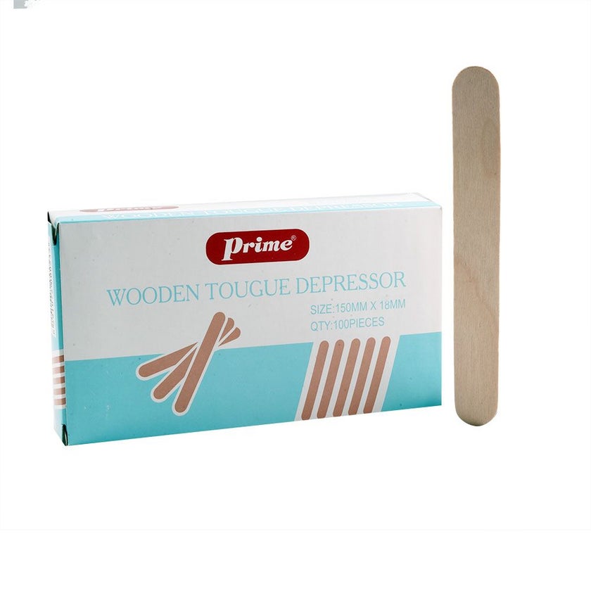 Prime Wooden Tongue Depressor 150 mm x 18 mm, Pack of 100's