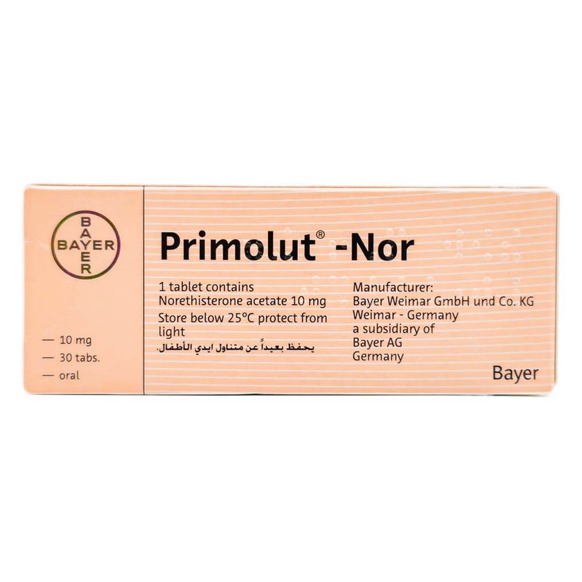 Primolut Nor 10mg Tablets, Pack of 30's