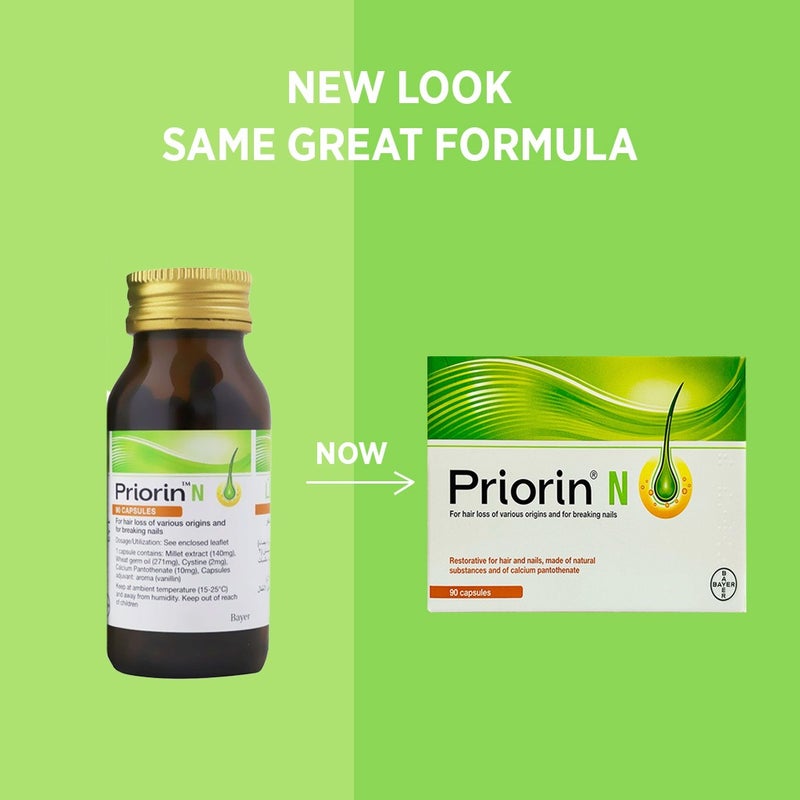 Priorin N Capsules, Hair Loss Supplement, Pack of 90's