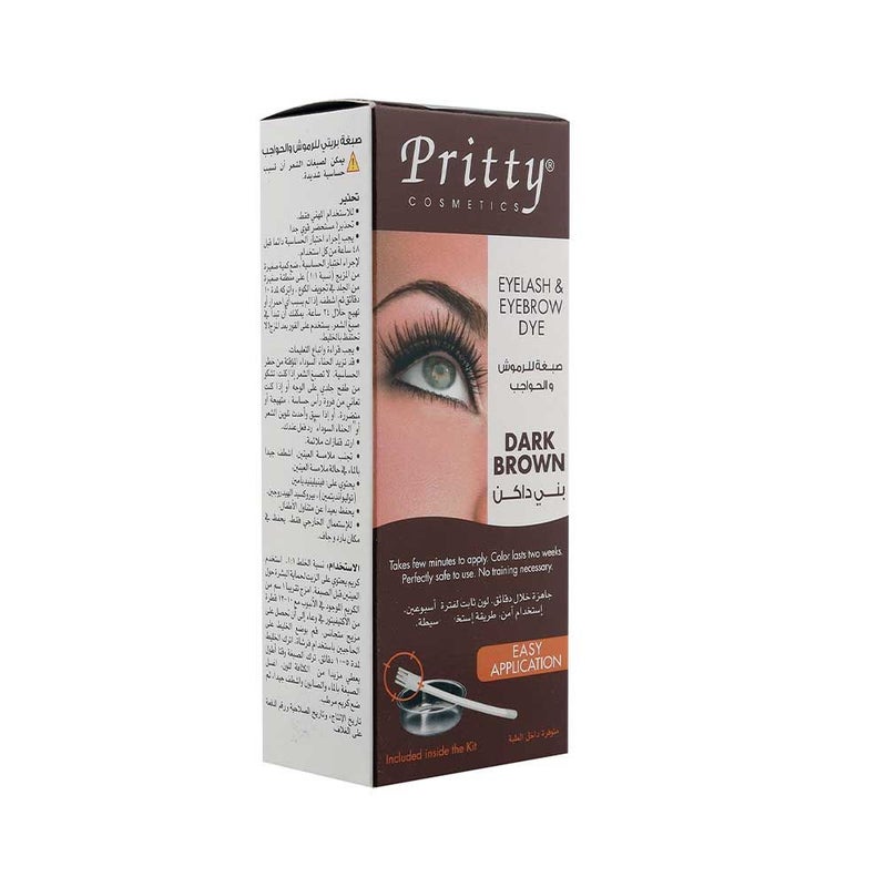 Pritty Eyelash & Eyebrow Dark Brown Dye Kit