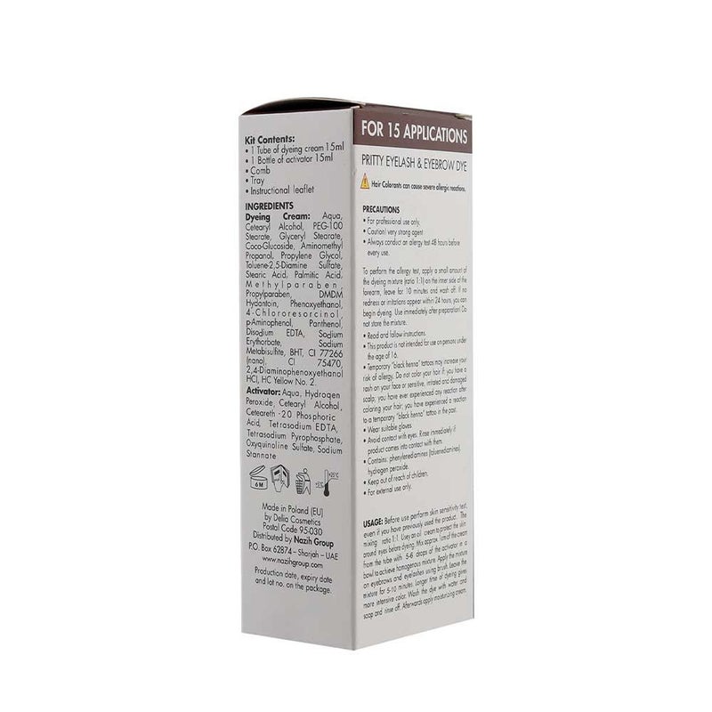 Pritty Eyelash & Eyebrow Dark Brown Dye Kit