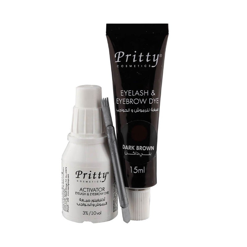 Pritty Eyelash & Eyebrow Dark Brown Dye Kit