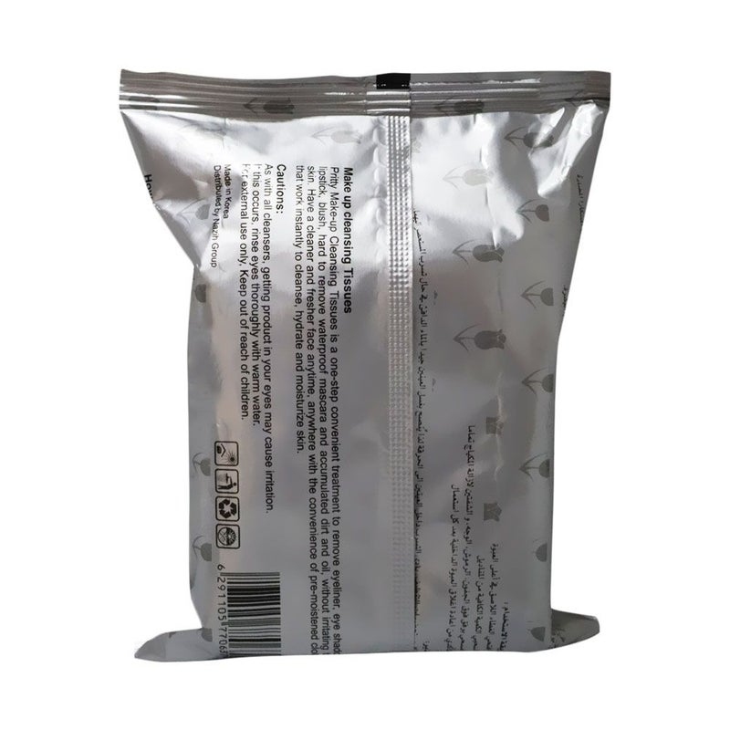 Pritty Make Up Cleansing Tissues Rose Extract 30's 3130053