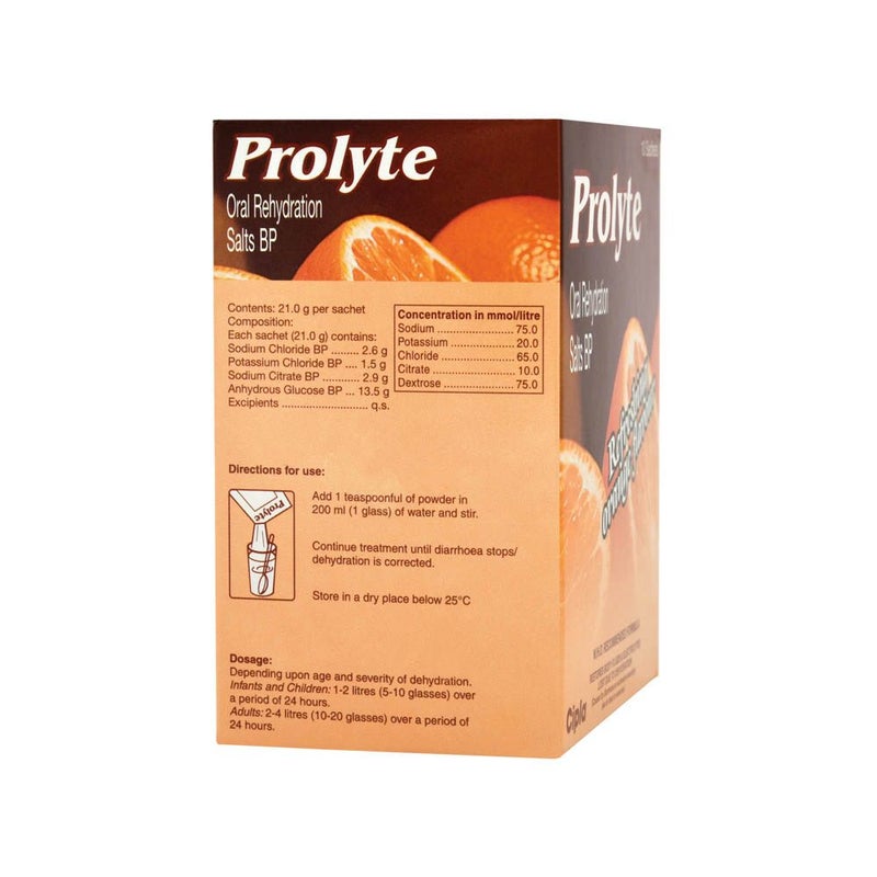 Prolyte Oral Rehydration Salts Orange Sachets 21 g 10's