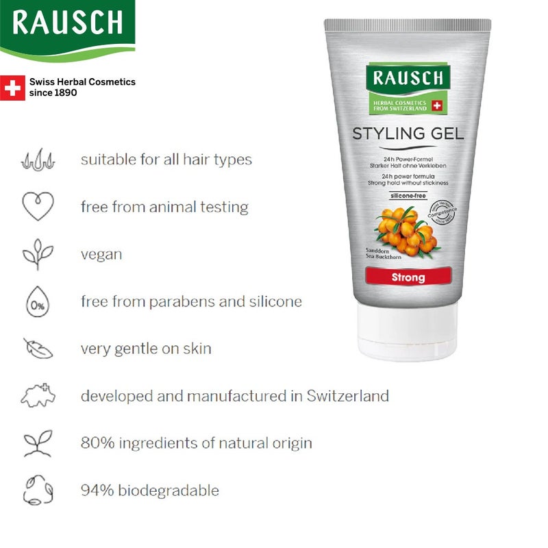 Rausch Silicone-Free Strong Hair Styling Gel 150ml