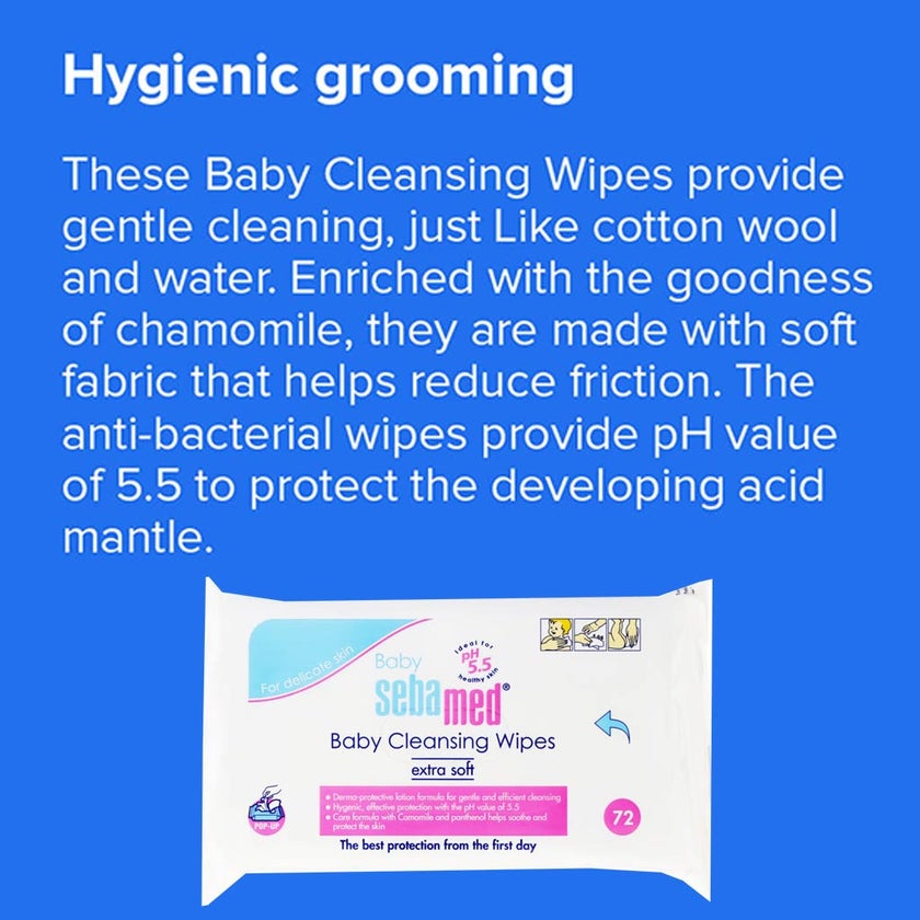 Sebamed Baby Cleansing Wipes, Pack of 72's