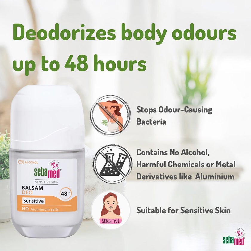 Sebamed Balsam 48Hr Deo Roll-on, Sensitive 50ml