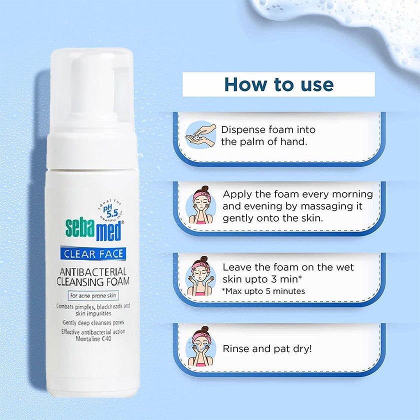 Sebamed Clear Face Antibacterial Cleansing Foam 150ml